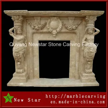 Natural Stone Sculpture Marble Fireplace Limestone Fireplace Surround