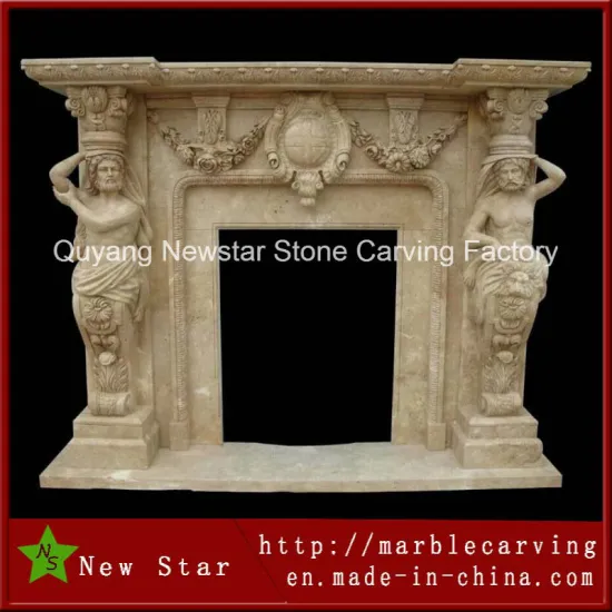 Natural Stone Sculpture Marble Fireplace Limestone Fireplace Surround