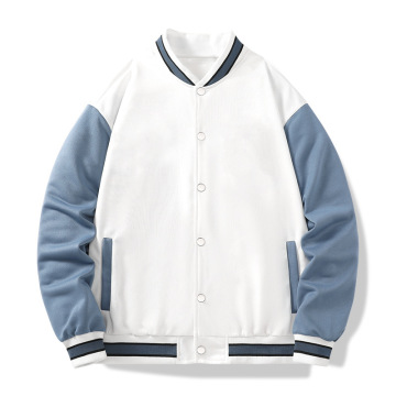 春と秋のメンズルーズフィット色のコントラスト野球ジャケット - 卸売とカスタム