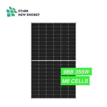 Panel solar mono 355W9BB de alto rendimiento en techos