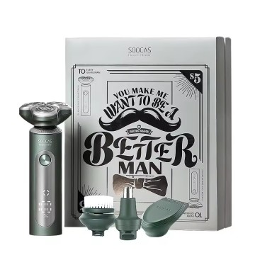 SOOCAS S5 Electric Shaver - 4-in-1 Rechargeable Grooming Kit with IPX7 Waterproof