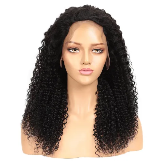 Kinky Curly Wigs Hair Brazilian Soft Swiss Lace Shiny Customized Color Long Wigs Lace Front