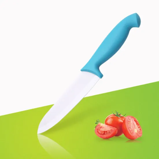 6 Inches Blue Handle White Ceramic Knife