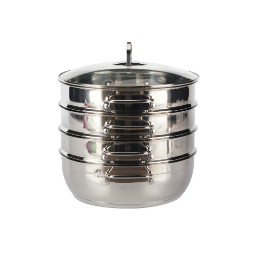 Stainless Steel Three Trays Steamer Pot For Cooking