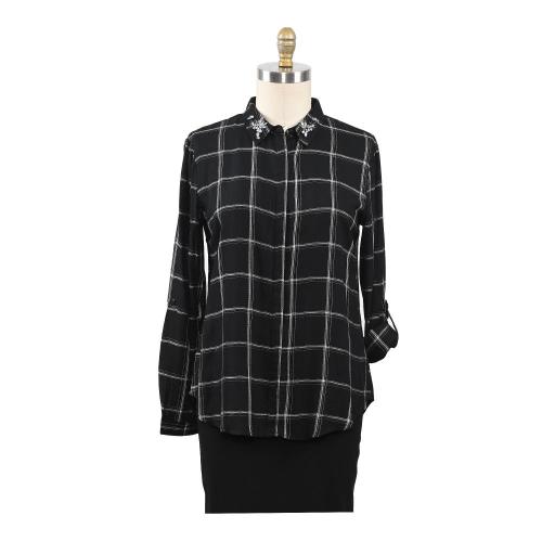 Ladies Tops Spring New Arrival Plaid Shirt