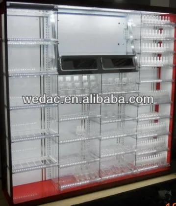 Cosmetic metal display cabinets
