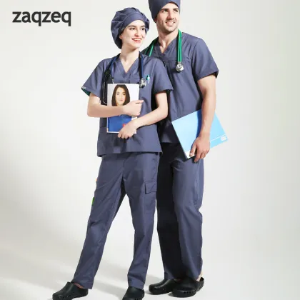 Top Quality Multi-Pocket Unisex Hospital Scrubs Uniforms Wholesale