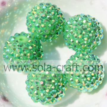 Groene AB Hars Strass Chunky Kralen Armband Ketting DIY 18 * 20 MM