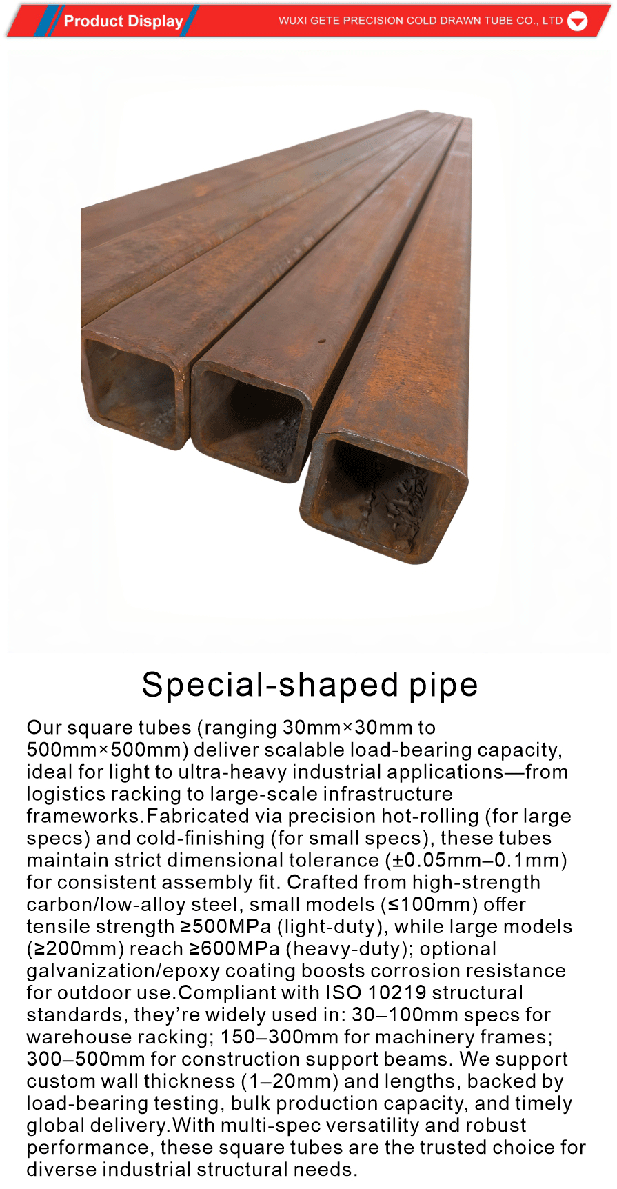 Construction Steel Special Tube
