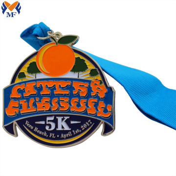 Custom silver metal fruit medals