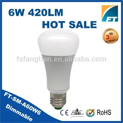 Smart home housing 6w E27 smart led light bulb,smart lighting with remote controller