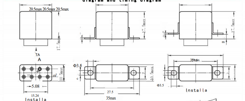 Conception de circuit hybride JSB-82M et diagrammes de mode de synchronisation