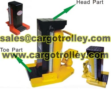 Hydraulic lift toe jack classific and manual instruction