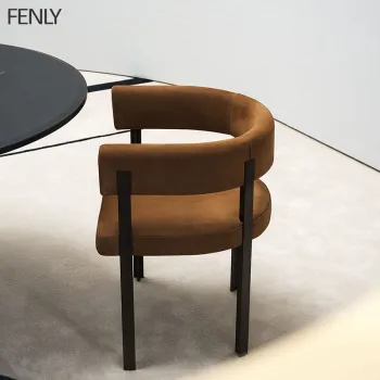 Modern Metal Dining Chairs with Velvet Fabric for Wedding Banquets