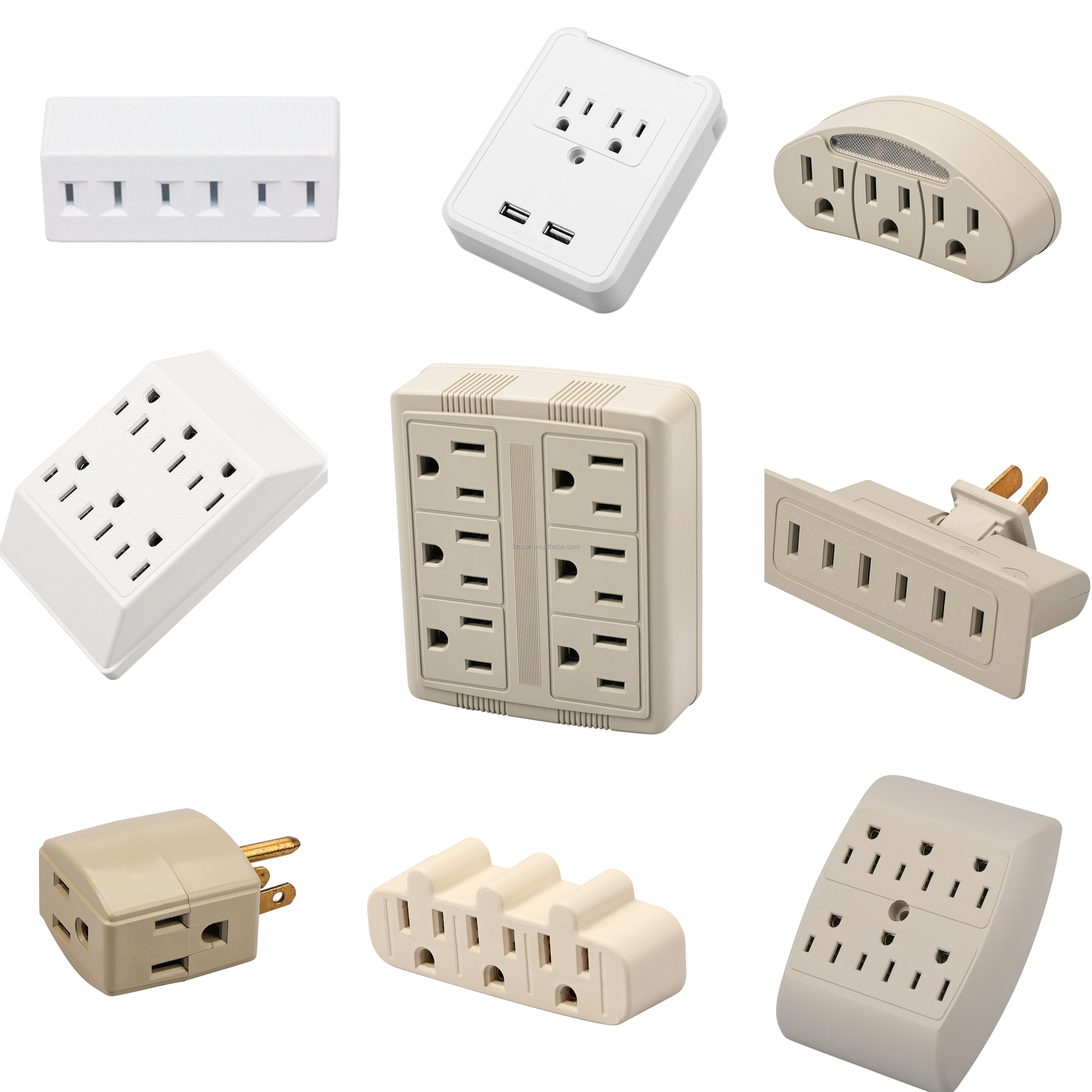 Universal Type 2 Pin Grounded Ac Plug Travel Adapter With 3 Side ...