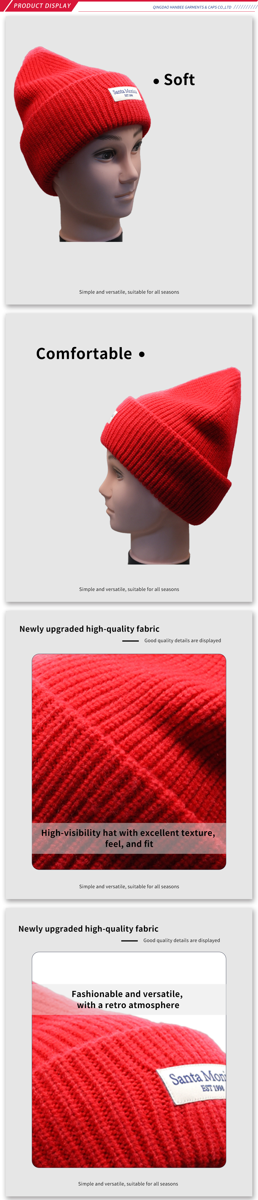 Trendy Red Knitted Hat for All Seasons
