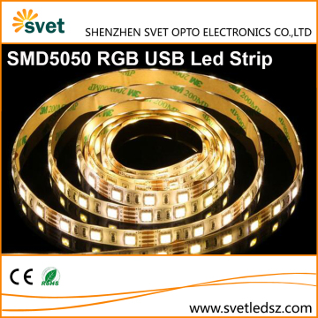 DC5V Battery Supply USB Controlled 5050 RGB Led Strip Light 60Leds/M