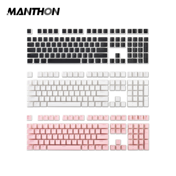 129 Keys PBT Çift Çekim Anahtar Kapağı RGB arkadan aydınlatmalı puding ISO Düzeni ile MX anahtarları için set