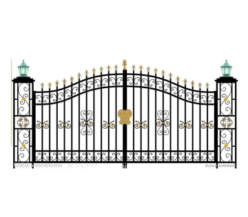 Luxurious home apartment front door wrought iron gate