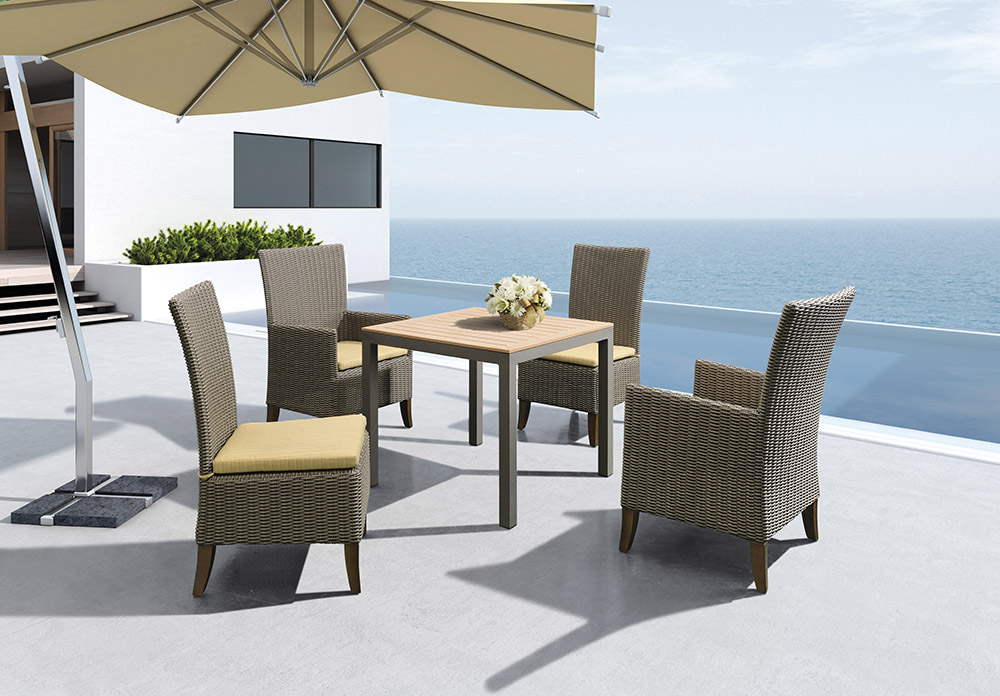 Modern Design Outdoor Furniture Rattan Weaving Dining Set