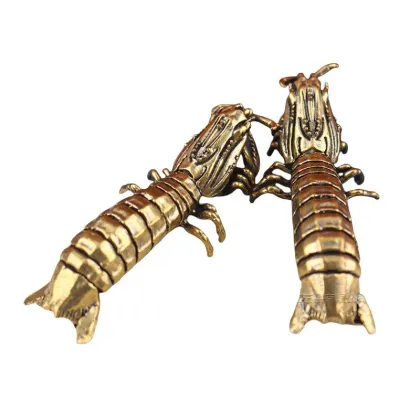 Retro Mantis Shrimp Figure - Pure Brass Solid Decoration