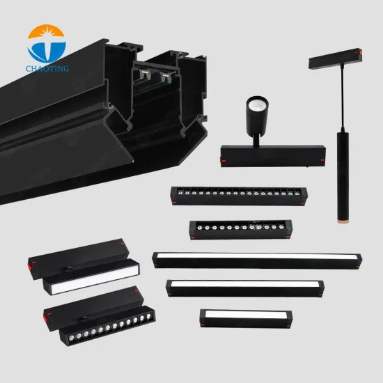 Europe Hot Sell PVC Film Stretch Ceiling Rail Aluminum Profile DC 220V Magnetic Track LED Lighting