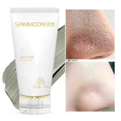 Private Label Green Clay Mask With Vitamin E Mud Deep Washing Blackhead Remover Mud Mask