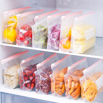 Sacchetti di stoccaggio del congelatore con cerniera in plastica LDPE