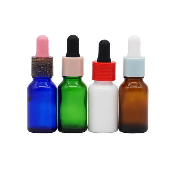 Glass Essential Oil Bottle With 18mm Plastic Droppers