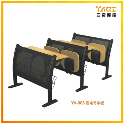 Wooden folding furniture college lecture desk and chair seating
