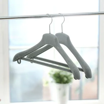 High Quality Grey Velvet Coat Hanger