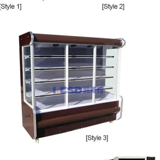 Supermarket Vegetable Fruit Glass Door Upright Display Open Refrigerator