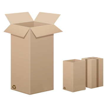 large empty corrugated paper box with hot stamping