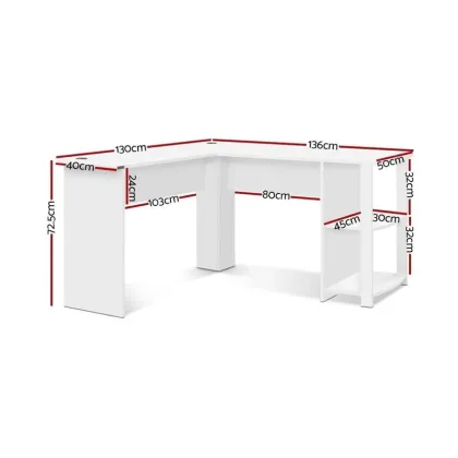 Office Computer Corner Desk White