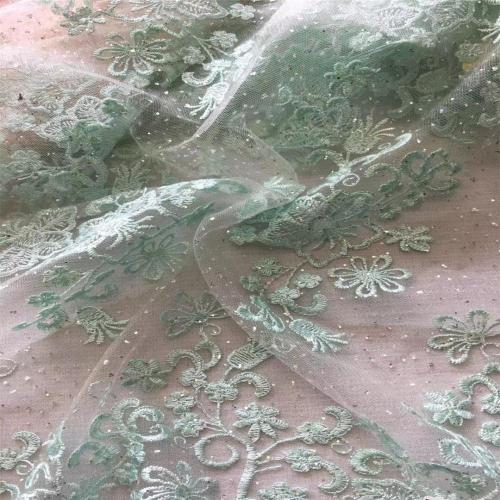 Tyll Mesh platt broderityg med glitter