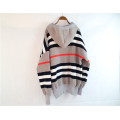 Striped Knitted Sweater with Hood