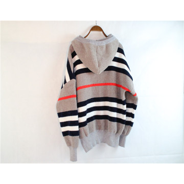 Cheap Striped Bat Sleeve Sweater with Hood