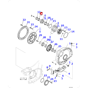 Bulldozer D375A-8E0 bearing 195-09-33271