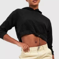 Ladies Cropped Women&#39;s Hoodies Dark Tops Wholesale