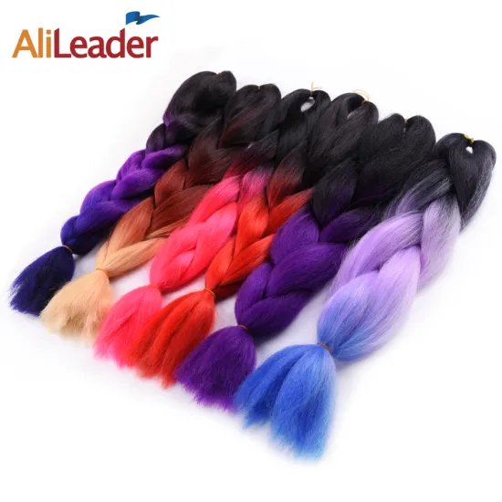 AliLeader 102 Colors Wholesale Cheap Ombre Color Synthetic Hair Extension Ombre  Jumbo Braid Hair bulk