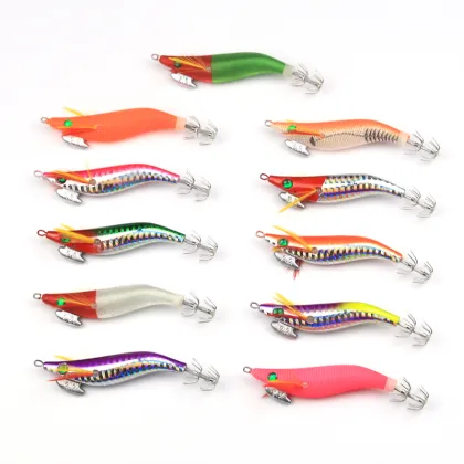 Yozuri Mold Wooden Bait Shrimp EGI Squid Jig 0.25oz/10cm Hard Bait Lure