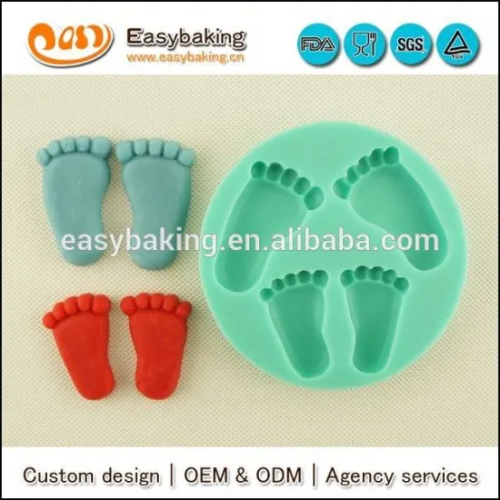 Baby footprints feet silicone molds for fondant cake decorating
