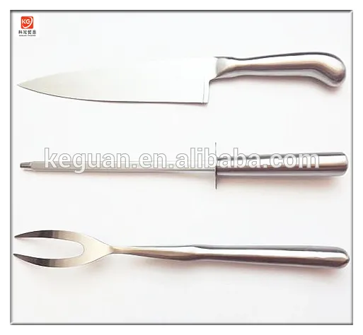 DK-033 3pcs high quality soft grasp handle stainless steel set knife