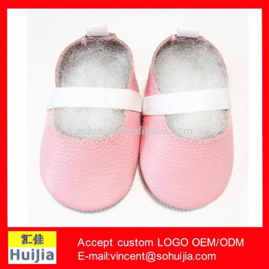 Handmade Genuine Leather Baby Girl Ballerina Shoes Shower Gift Christmas Gift Cherry Pink with white crisscross elastic bands