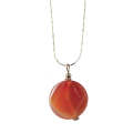 Natural Gemstone Agate Necklace with Silver Chain