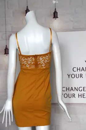 High Quality Techno Crepe And Lace Dress