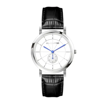 Men`s Ultrathin Swiss Quartz Watch Genuine Leather