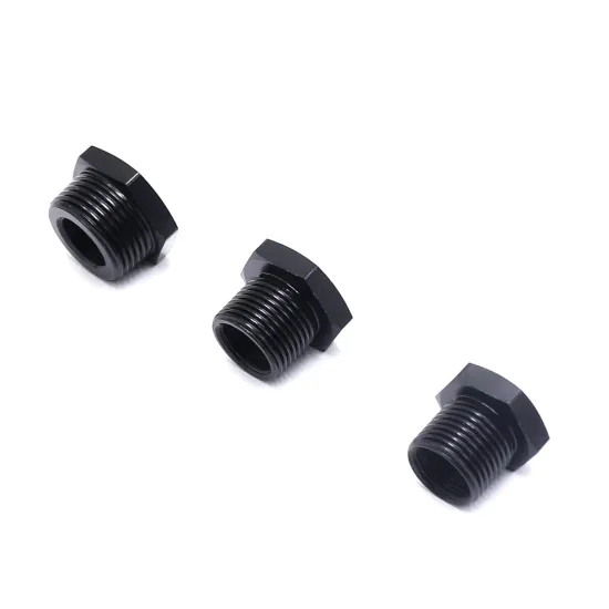 Black Aluminum Car Auto Oil Filter Threaded Adapter - Automotive Thread Screw Mount