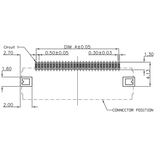 Connecteurs FPC couchés H2.0 Relembrant