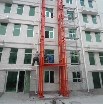 Outdoor freight elevator, Guard rail hydraulic cargo lifting platform